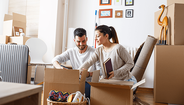 Young Couple Moving to their First Home